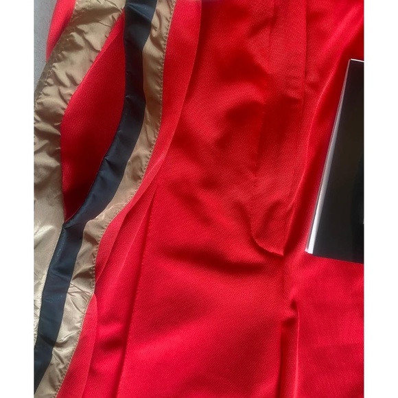 Moncler NWT Red Jersey Sport High Waisted Wide Leg Striped Track Pants Trousers - Picture 9 of 11